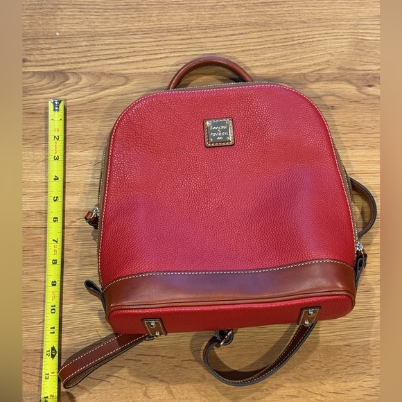 Dooney & Bourke Red Pebbled Leather Backpack British Tan Trim main image 9